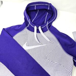 Nike Therma Fit Medium Women's Gradient Purple‎ White Hoodie Thumbhole Kangaroo